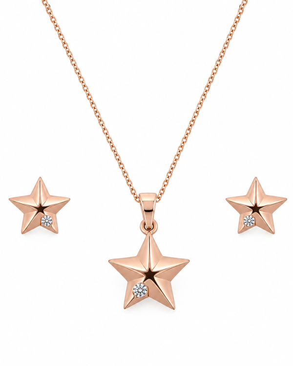 JAINIKA Celestial Star Pendant & Stud Earrings Set