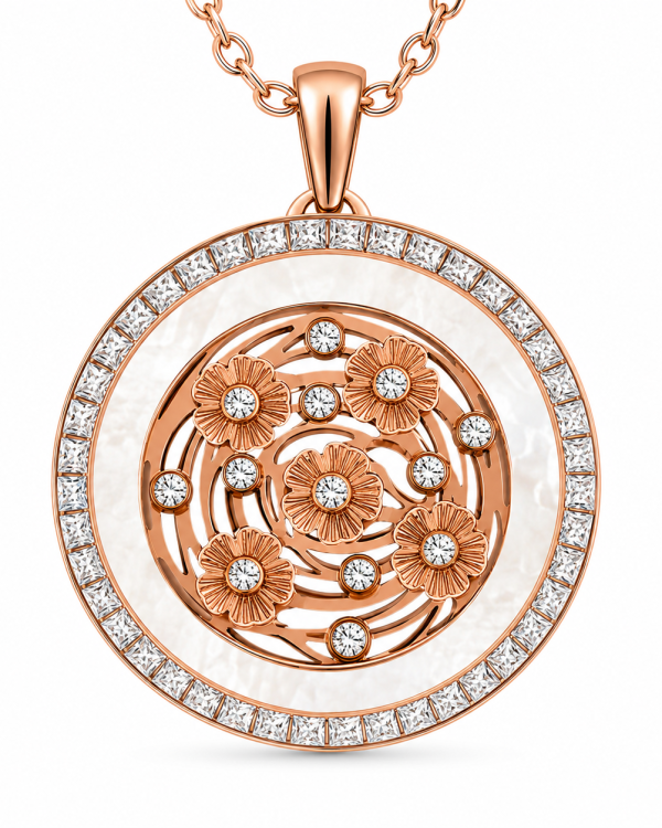 JAINIKA Floral Halo Pendant & Stud Set