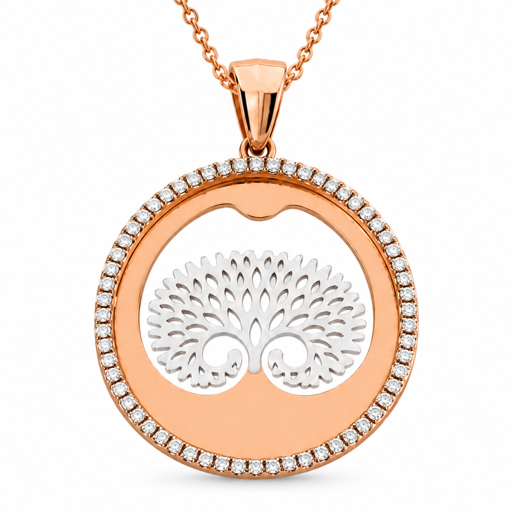 JAINIKA Arbora Halo Pendant & Stud Earrings Set — View 2