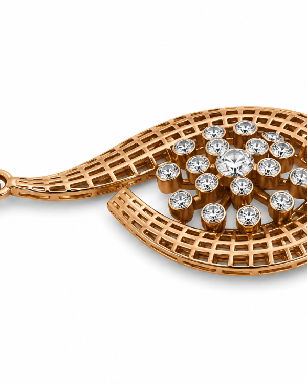 JAINIKA Celeste Bloom Openwork Pendant — styled view