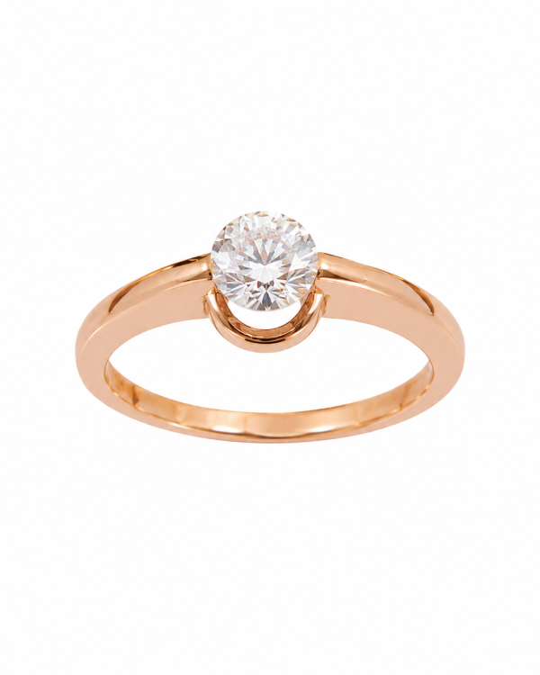 JAINIKA Celeste Solitaire Ring — styled view