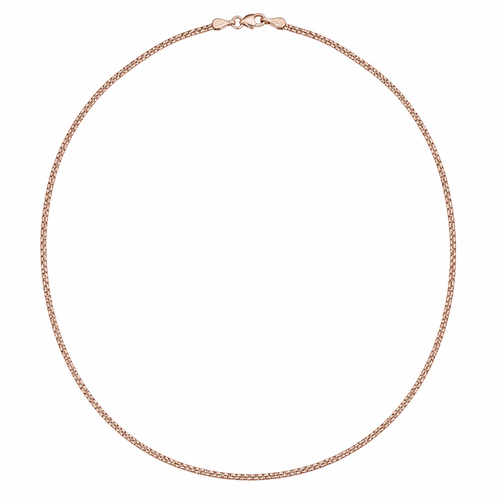JAINIKA Rose Gold Classic Box Chain Necklace — View 1