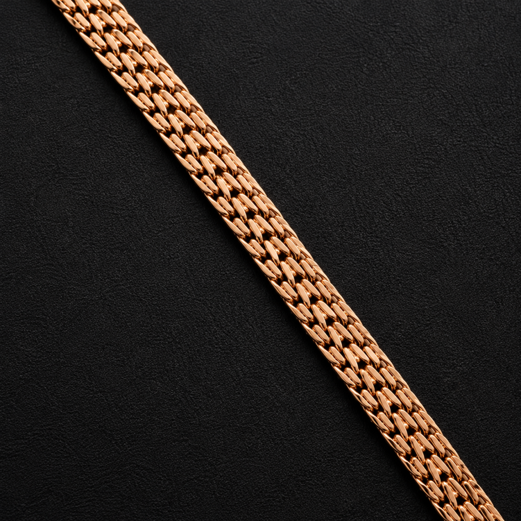 JAINIKA Rose Gold Classic Box Chain Necklace — View 2