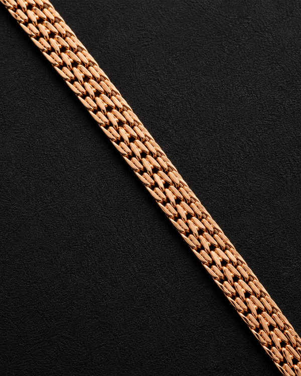JAINIKA Rose Gold Classic Box Chain Necklace — styled view