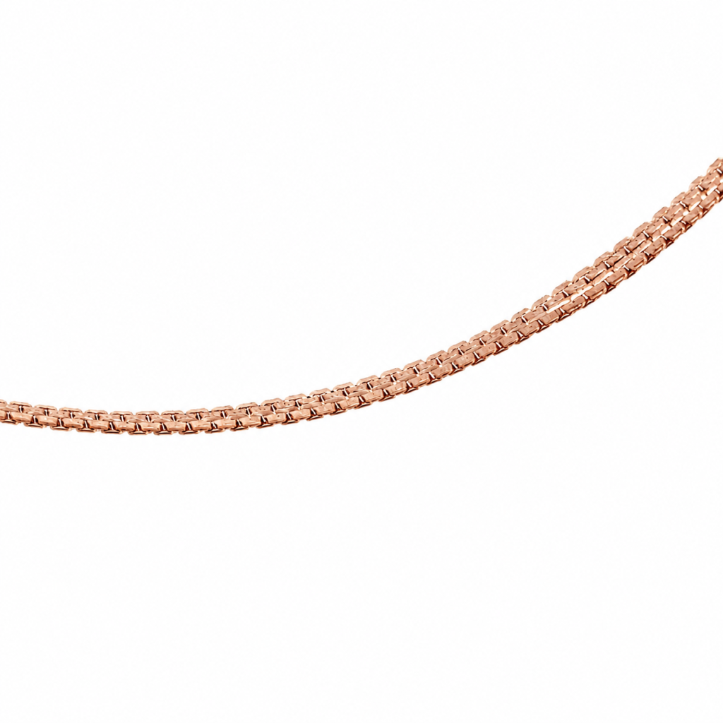 JAINIKA Rose Gold Classic Box Chain Necklace — View 3