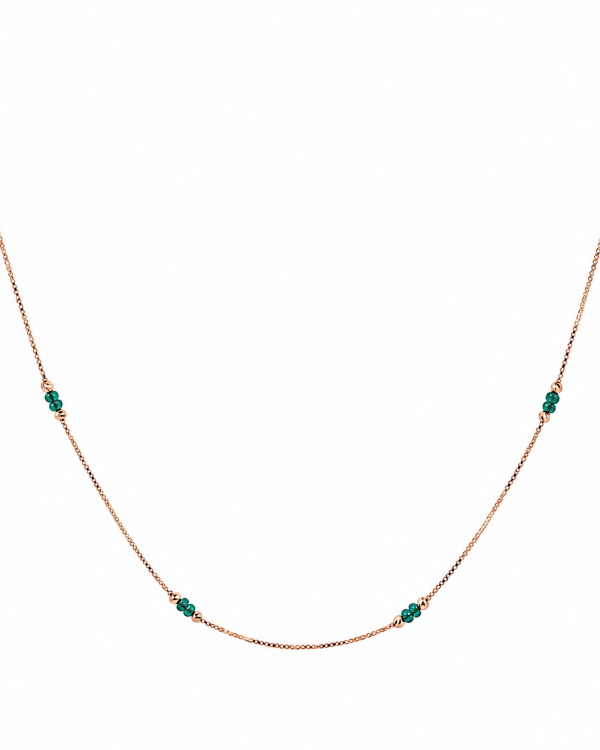 JAINIKA Verdant Grace Station Necklace — styled view