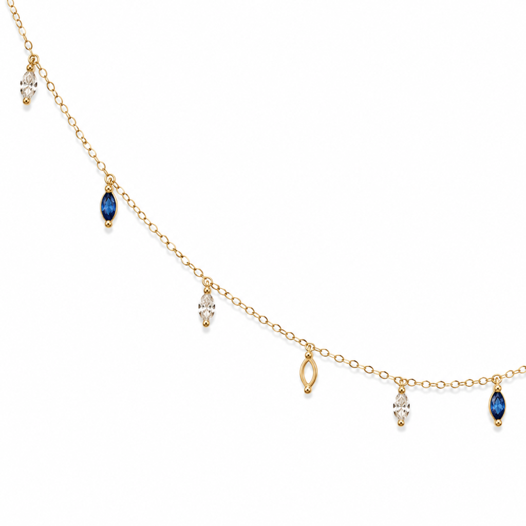 Celeste Sapphire Station Necklace — View 3