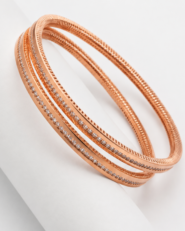 JAINIKA Celeste Radiance Rose Gold Bangles