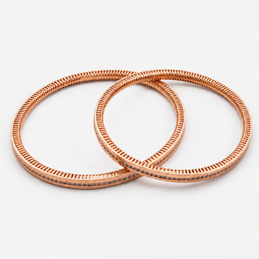 JAINIKA Celeste Radiance Rose Gold Bangles — View 2