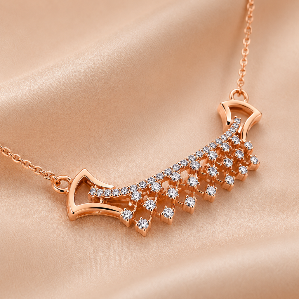 JAINIKA Rose Lattice Diamond Grace Necklace — View 1