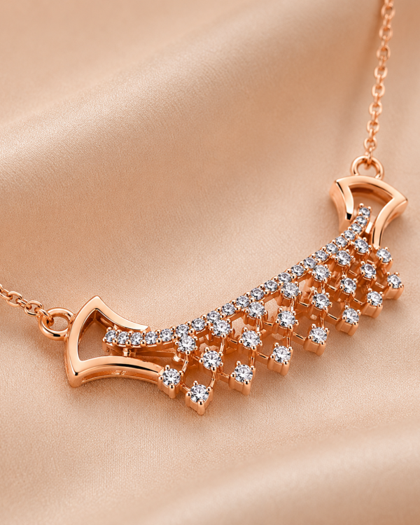 JAINIKA Rose Lattice Diamond Grace Necklace