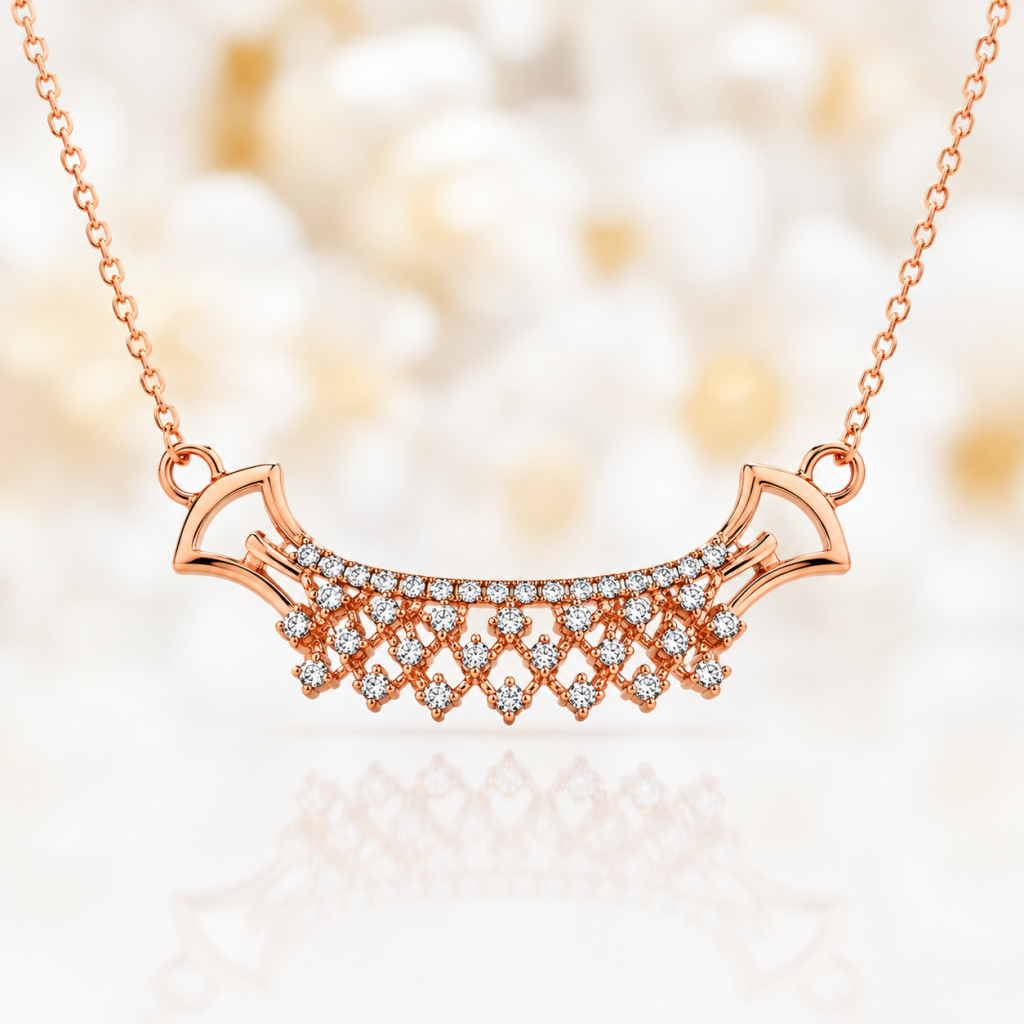 JAINIKA Rose Lattice Diamond Grace Necklace — View 2
