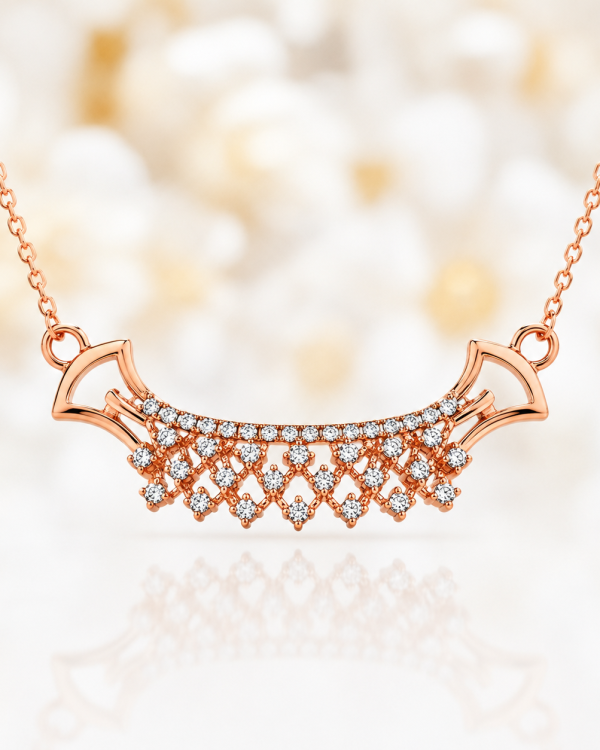 JAINIKA Rose Lattice Diamond Grace Necklace — styled view