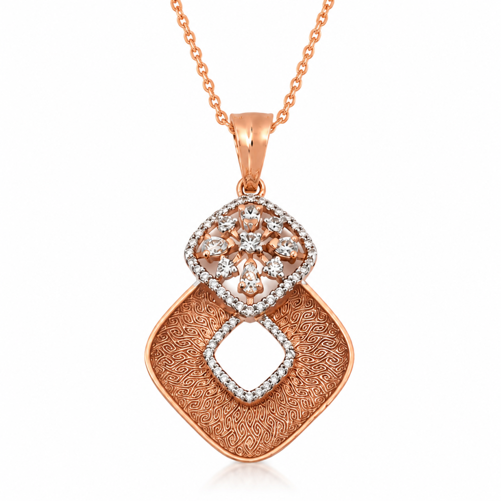 JAINIKA Celeste Rose Gold Pendant Set — View 2