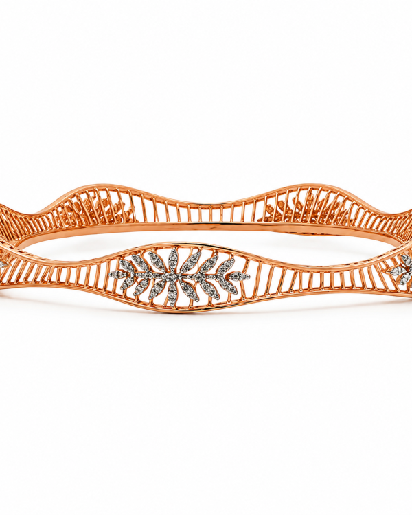 JAINIKA Élan Flora Openwork Bangles — styled view