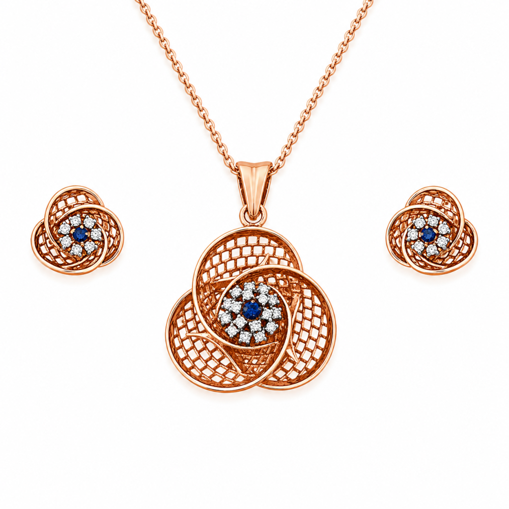 JAINIKA Celeste Bloom Pendant Set — View 1