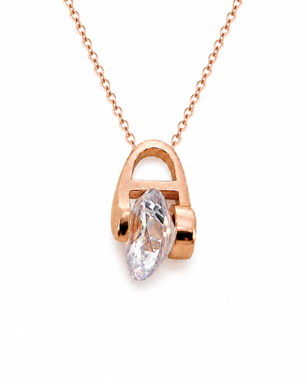 JAINIKA Celeste Rose Solitaire Stud Earrings — styled view