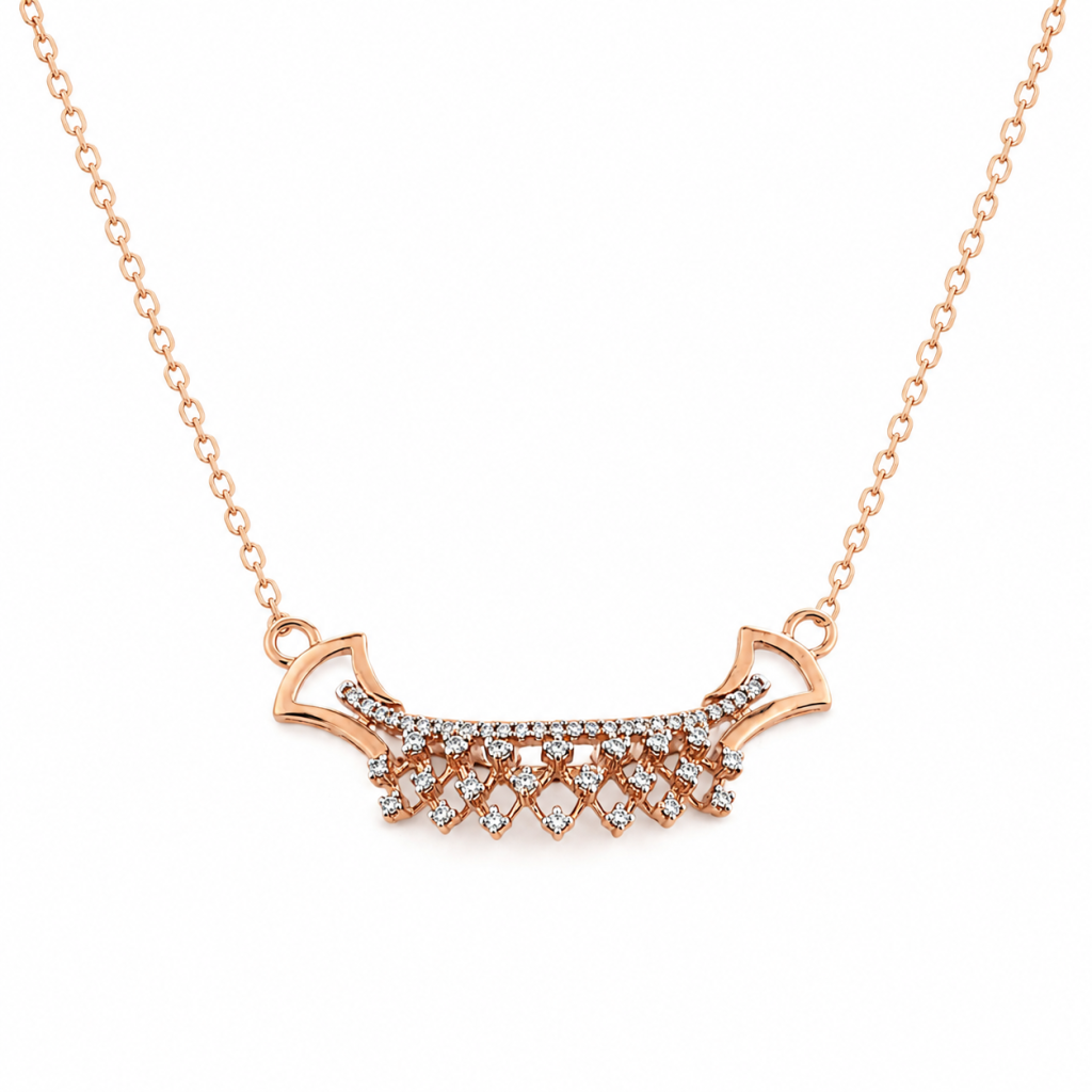 JAINIKA Rose Lattice Diamond Grace Necklace — View 3