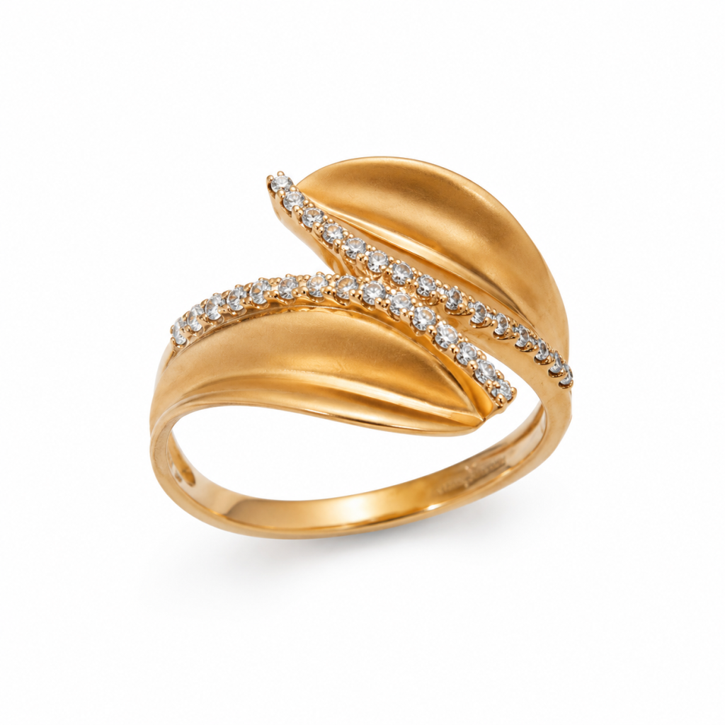 Aurelia Leaf Diamond Ring — View 1