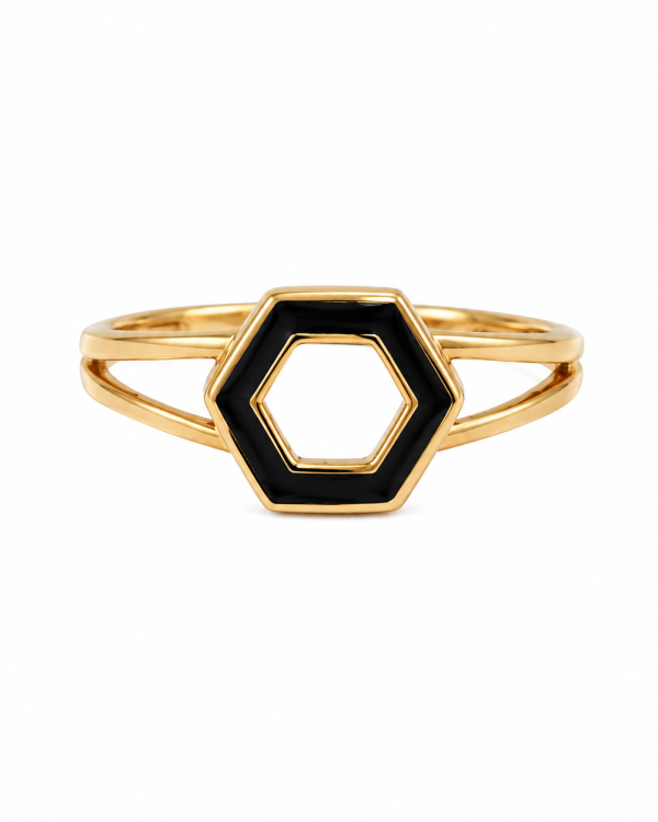 Noir Hexa Statement Ring