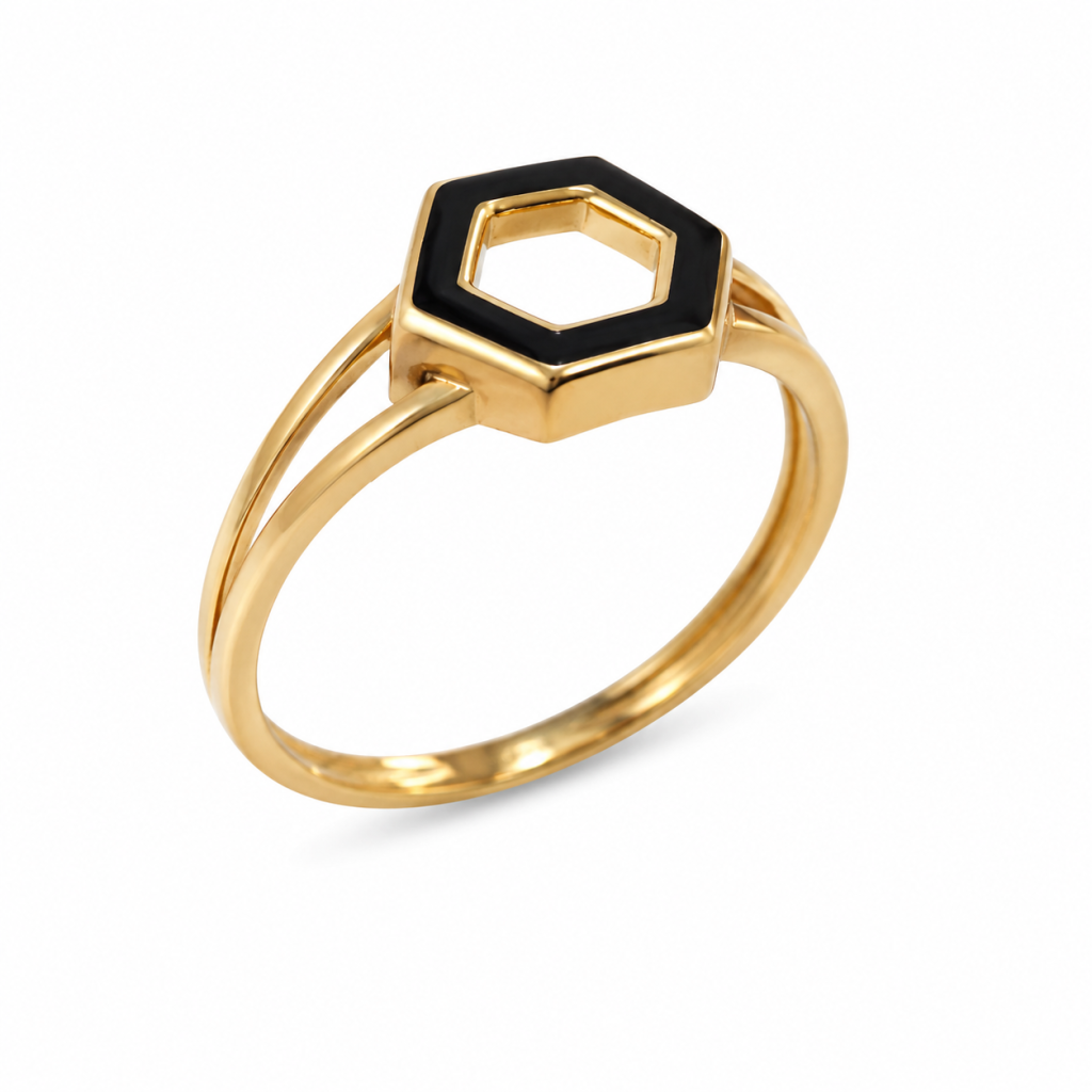 Noir Hexa Statement Ring — View 3