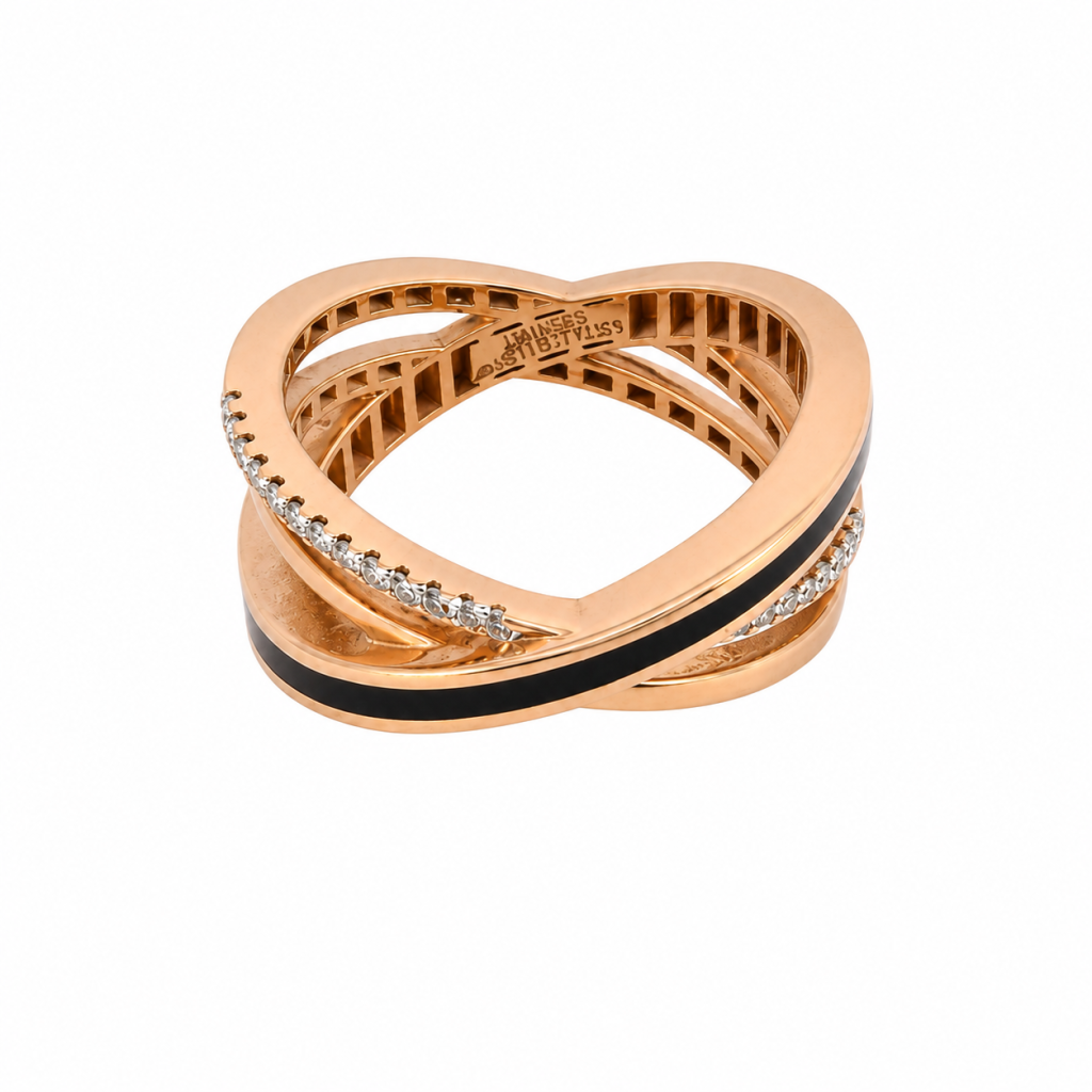 Noir Élan Crossover Diamond Ring — View 2
