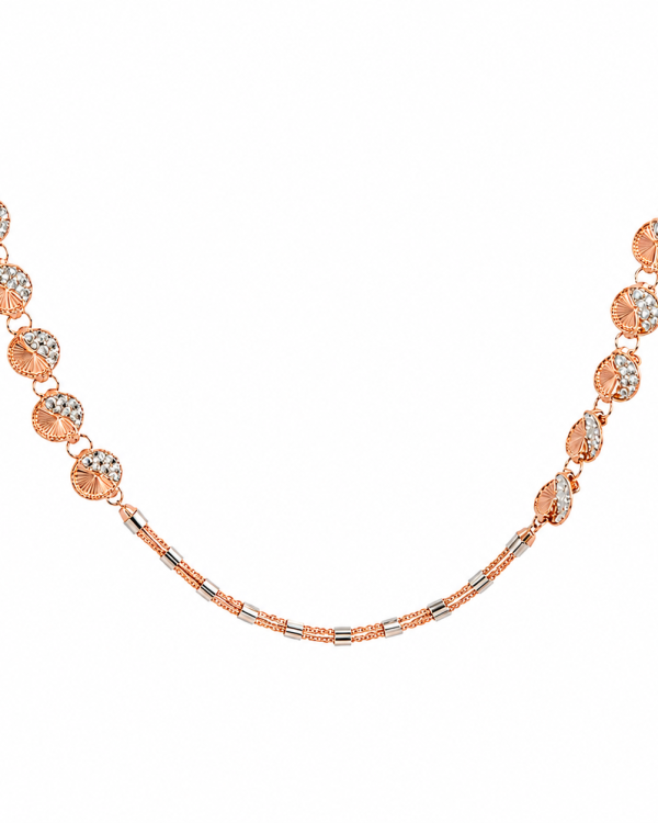 Aurielle Rose Gold Crystal Station Necklace