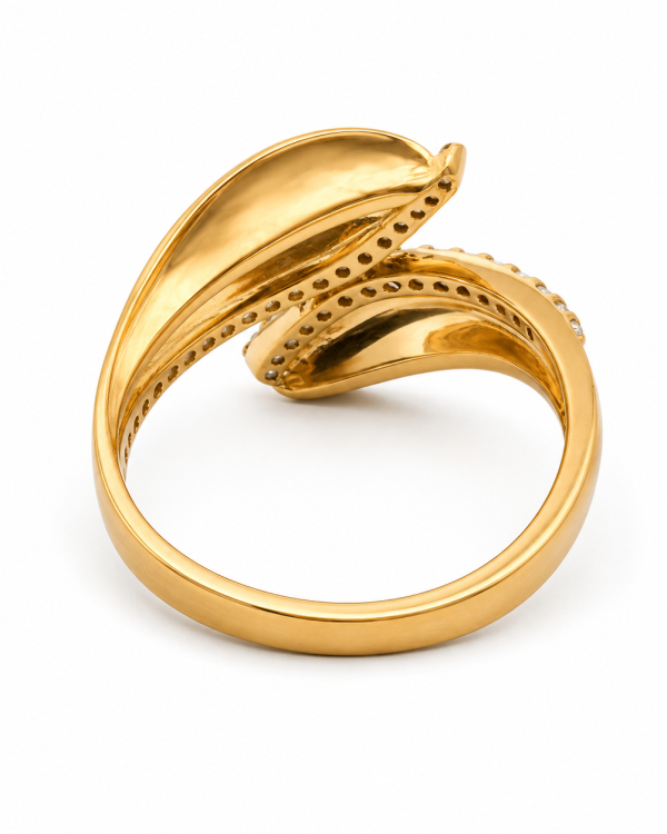 Aurelia Leaf Diamond Ring — styled view