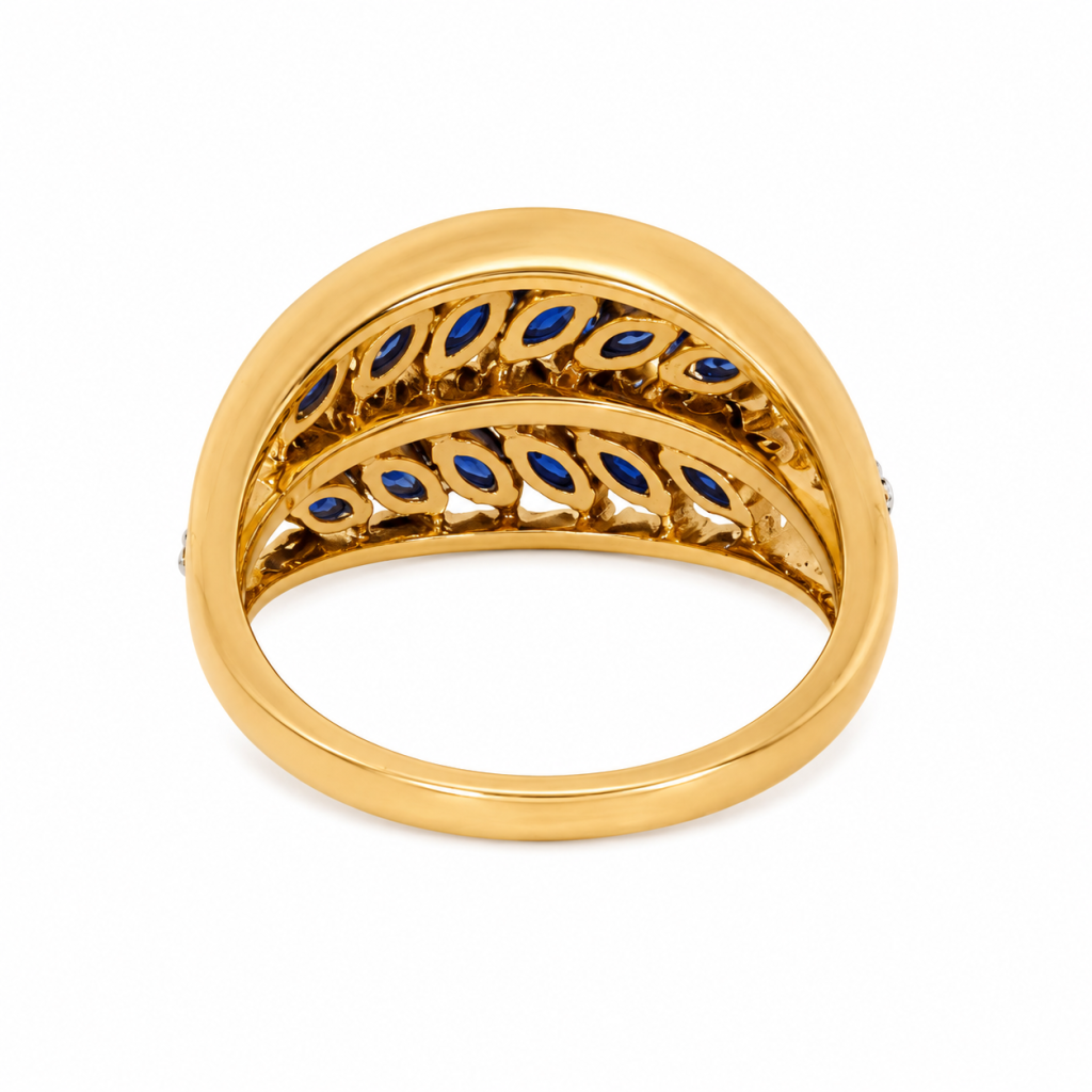 Aurelia Sapphire Leaf Ring — View 2