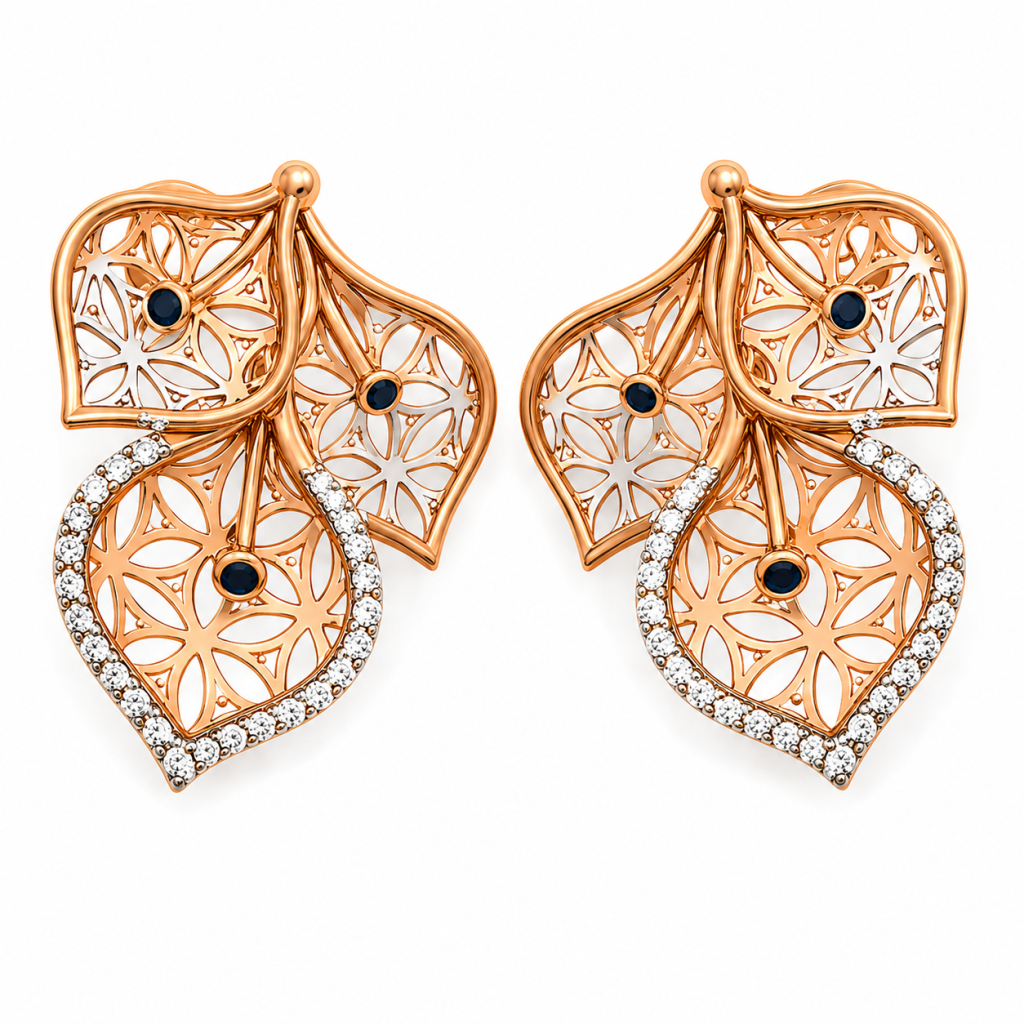 Celeste Leaf Diamond Pendant Set — View 2