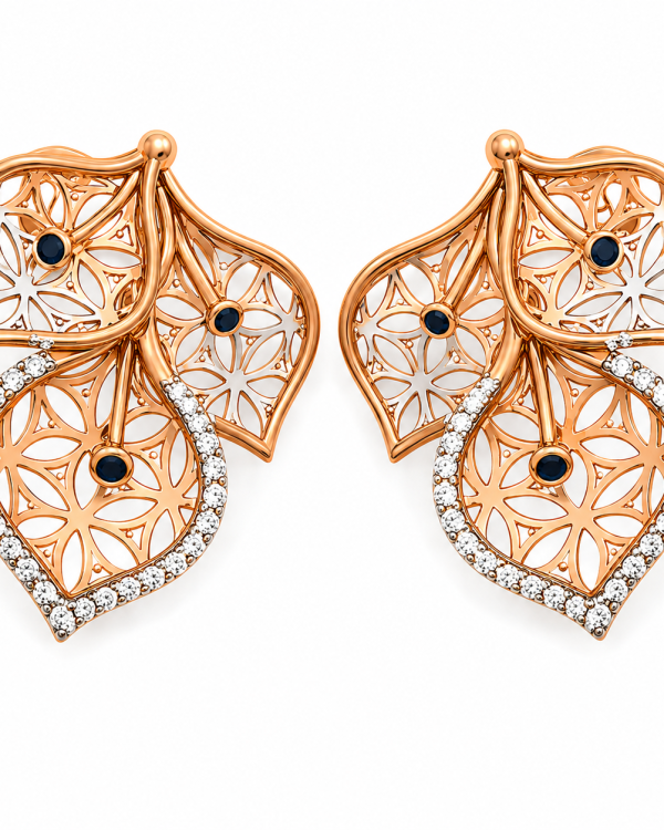 Celeste Leaf Diamond Pendant Set — styled view
