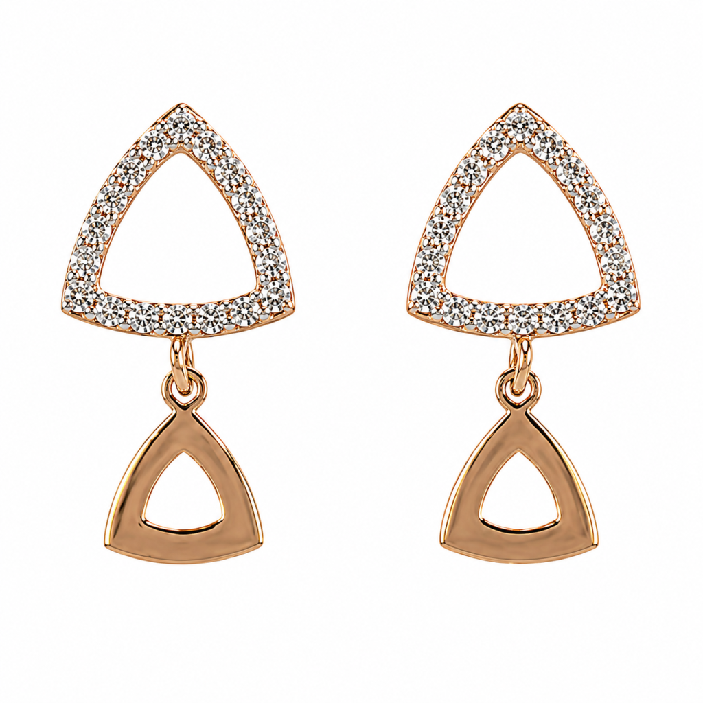 Aurelia Triad Rose Gold Necklace & Earrings Set — View 3