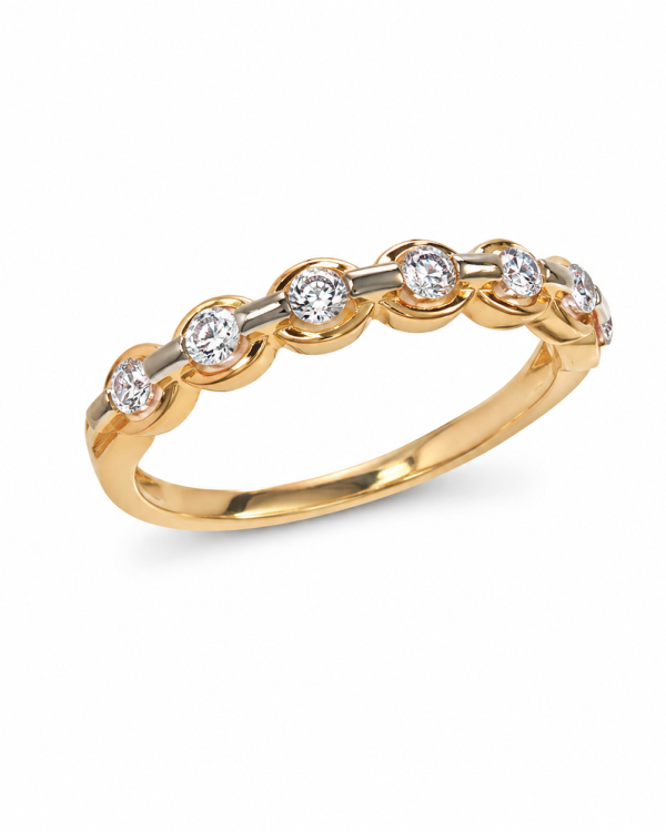 JAINIKA Celeste Circle Diamond Ring — styled view