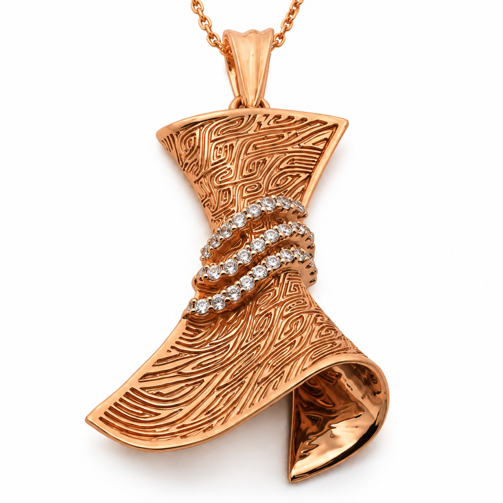Aurelia Draped Diamond Pendant Set — View 2