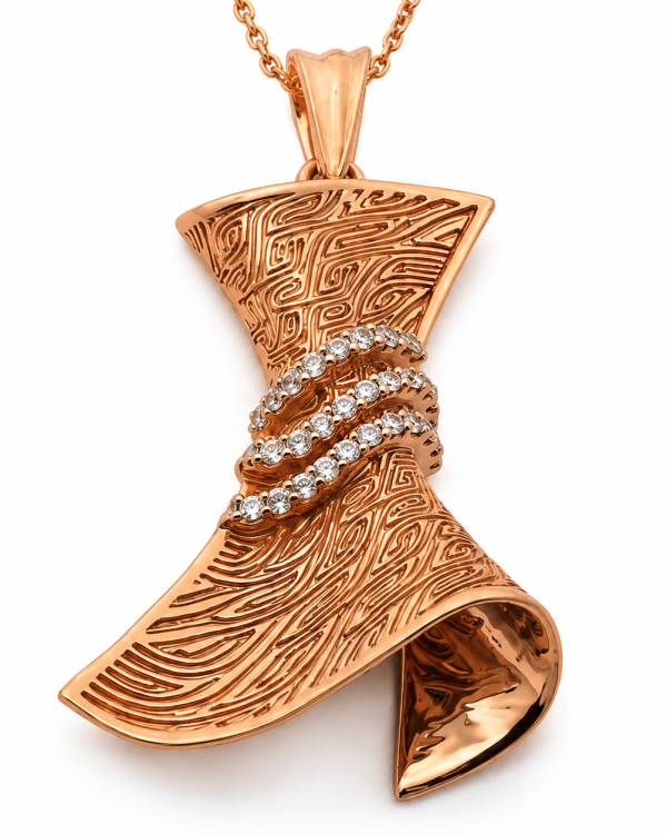 Aurelia Draped Diamond Pendant Set — styled view