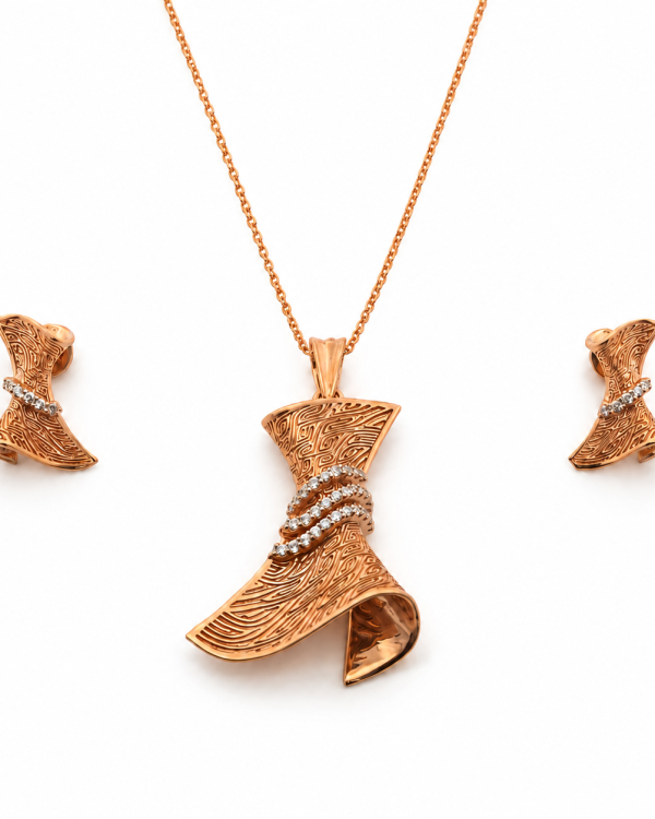 Aurelia Draped Diamond Pendant Set