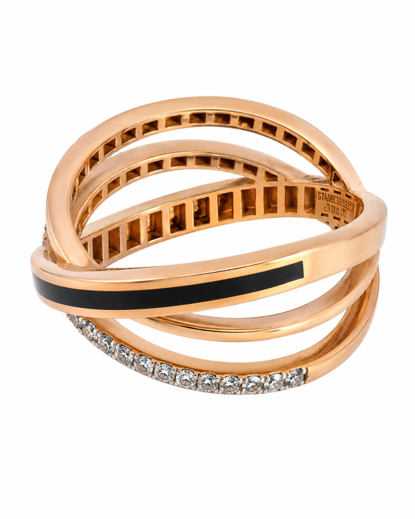 Noir Élan Crossover Diamond Ring