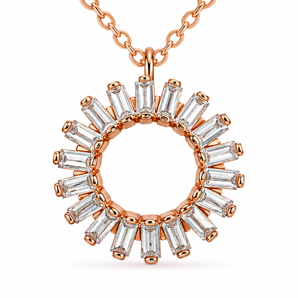 Aurelia Halo Pendant & Stud Set — View 2