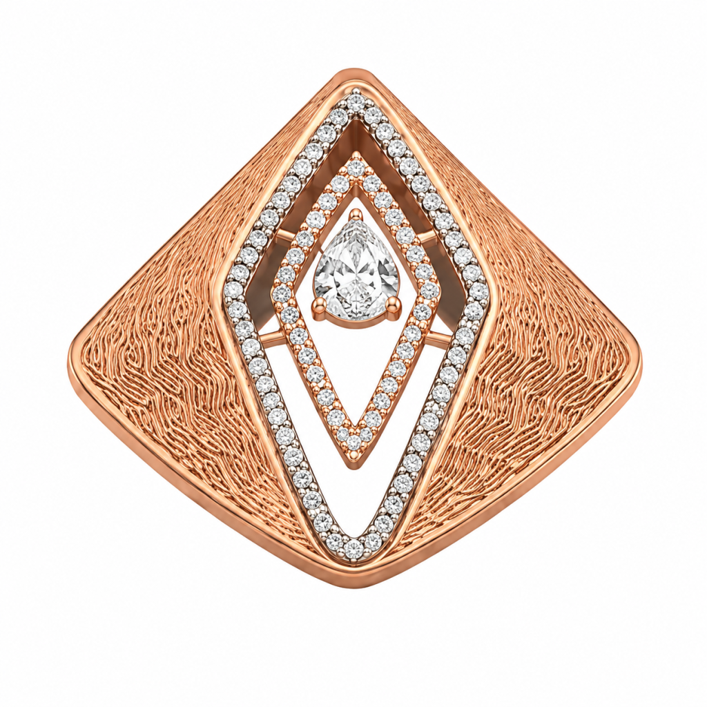 Aurelle Diamond Motif Pendant Set — View 1