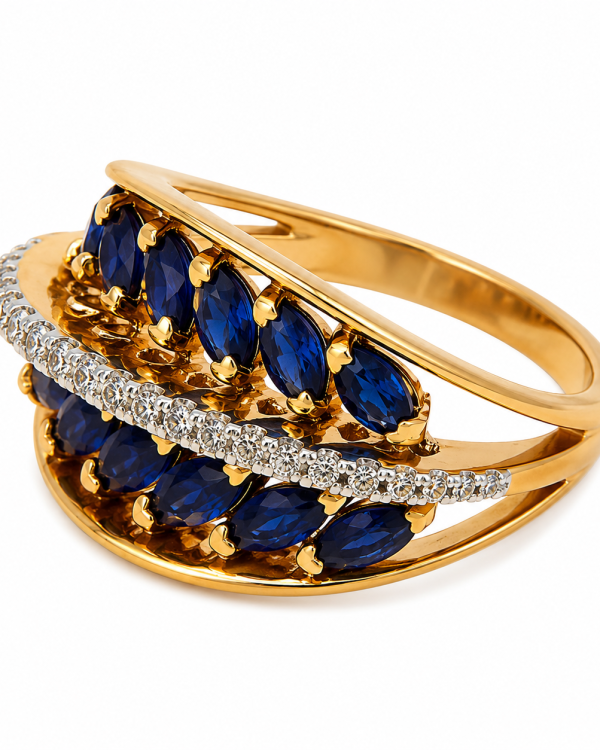 Aurelia Sapphire Leaf Ring
