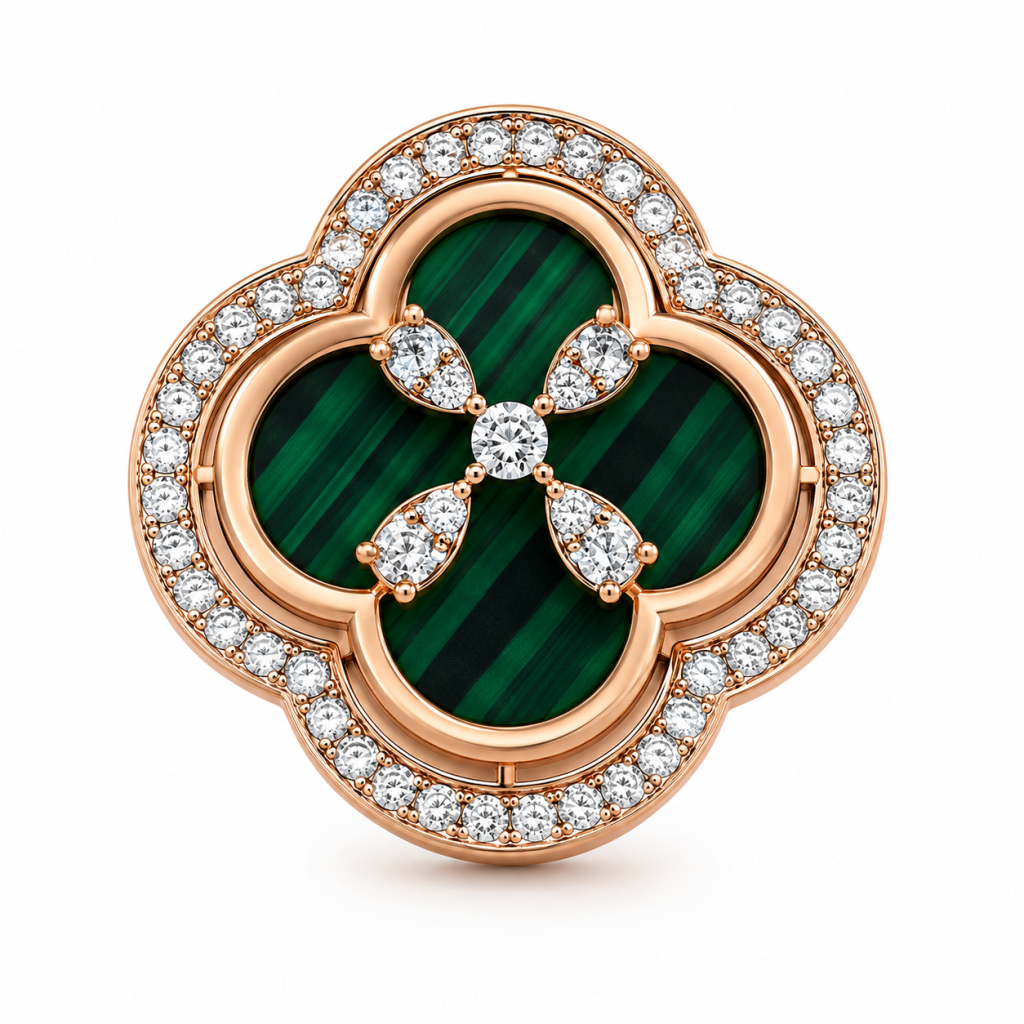 Emerald Clover Radiance Pendant & Stud Set — View 1