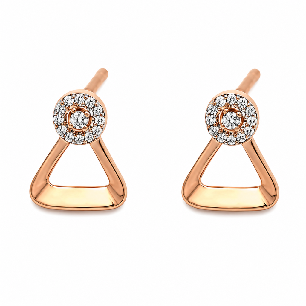 Celeste Rose Geometric Necklace & Stud Set — View 3