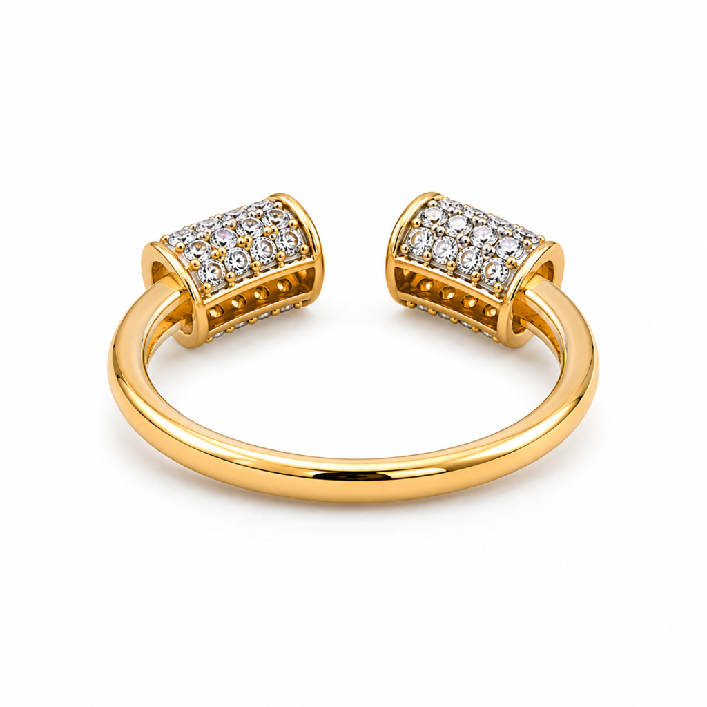 Aurelle Twin Spark Open Ring — View 3