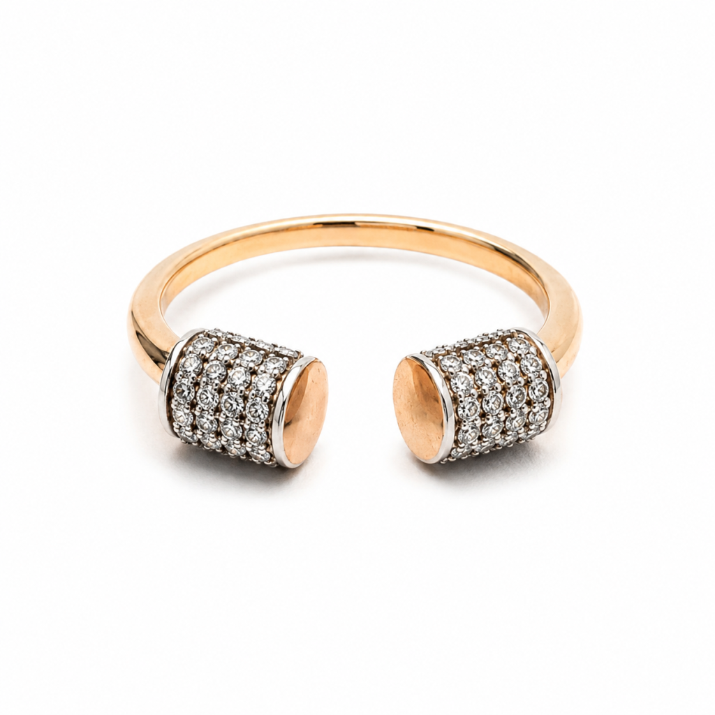 Aurelle Twin Spark Open Ring — View 2