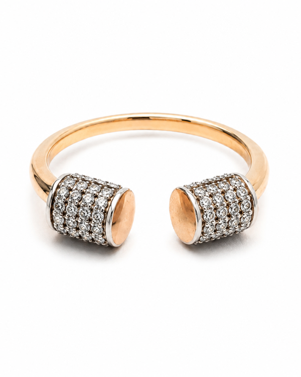 Aurelle Twin Spark Open Ring — styled view