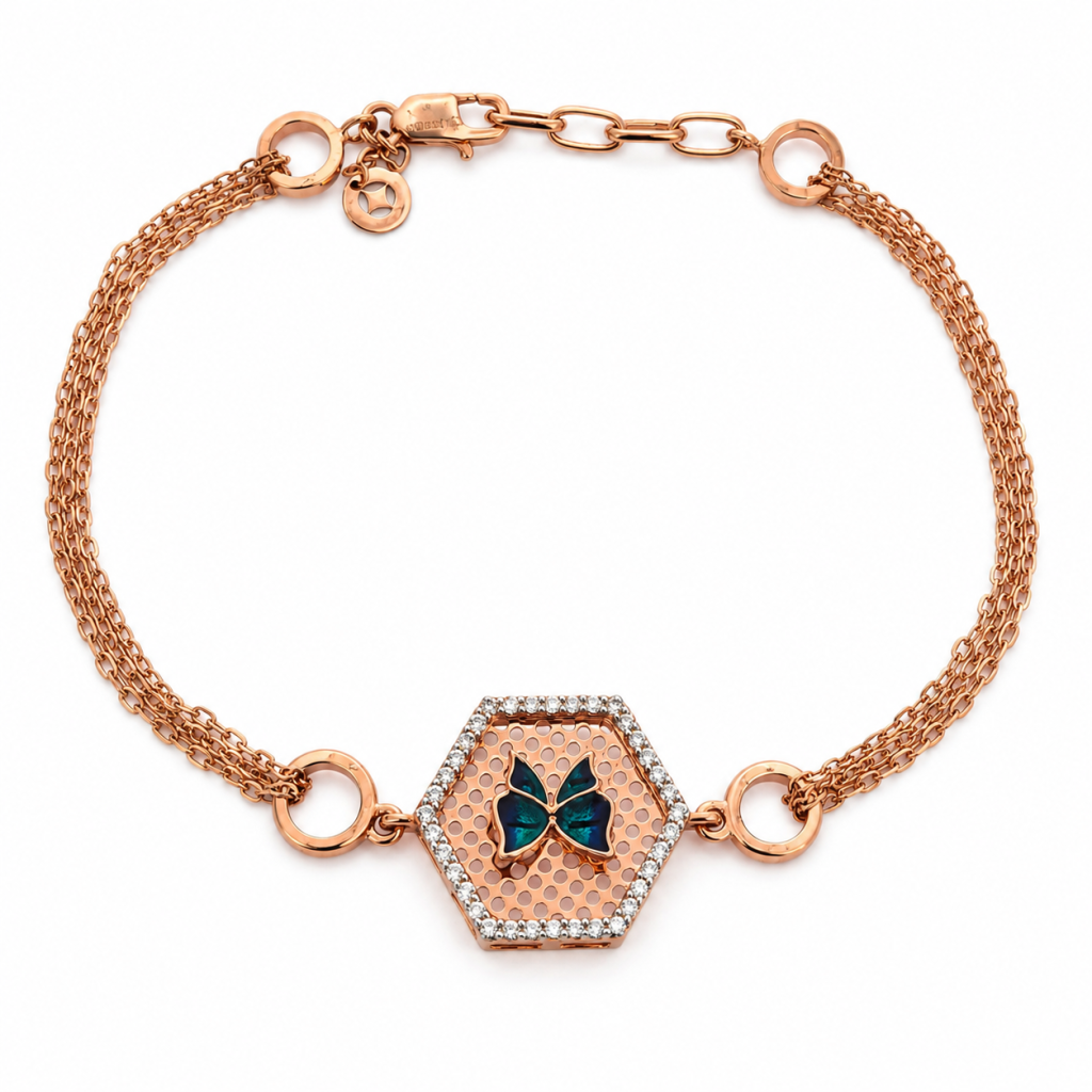 Aurora Butterfly Rose Gold Bracelet — View 1