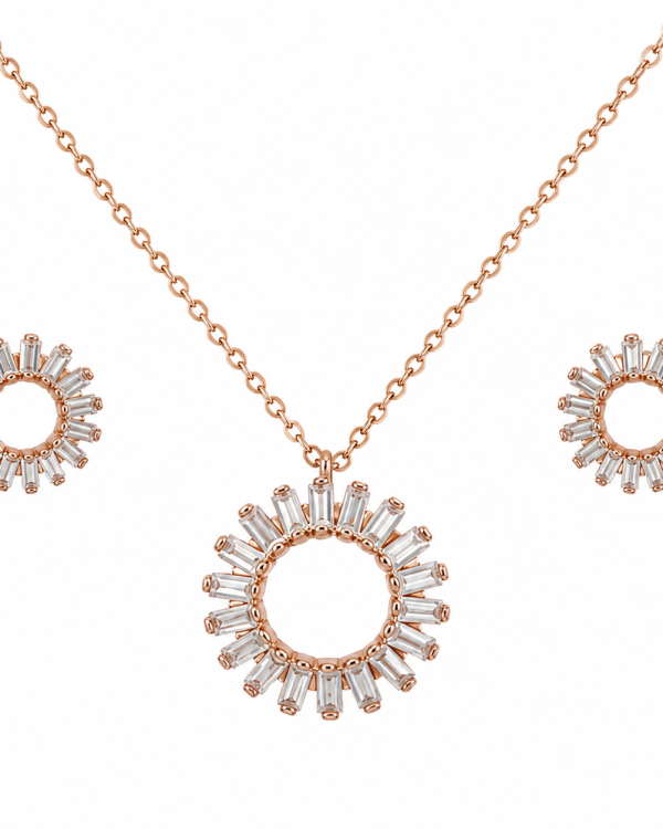 Aurelia Halo Pendant & Stud Set