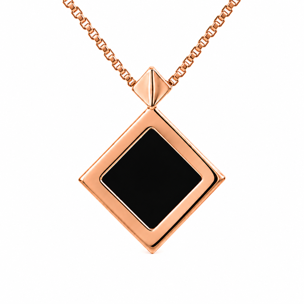 Aurelia Garnet Geometric Pendant Necklace — View 3