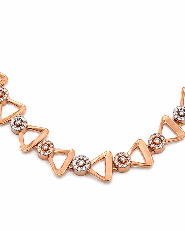 Celeste Rose Geometric Necklace & Stud Set — styled view
