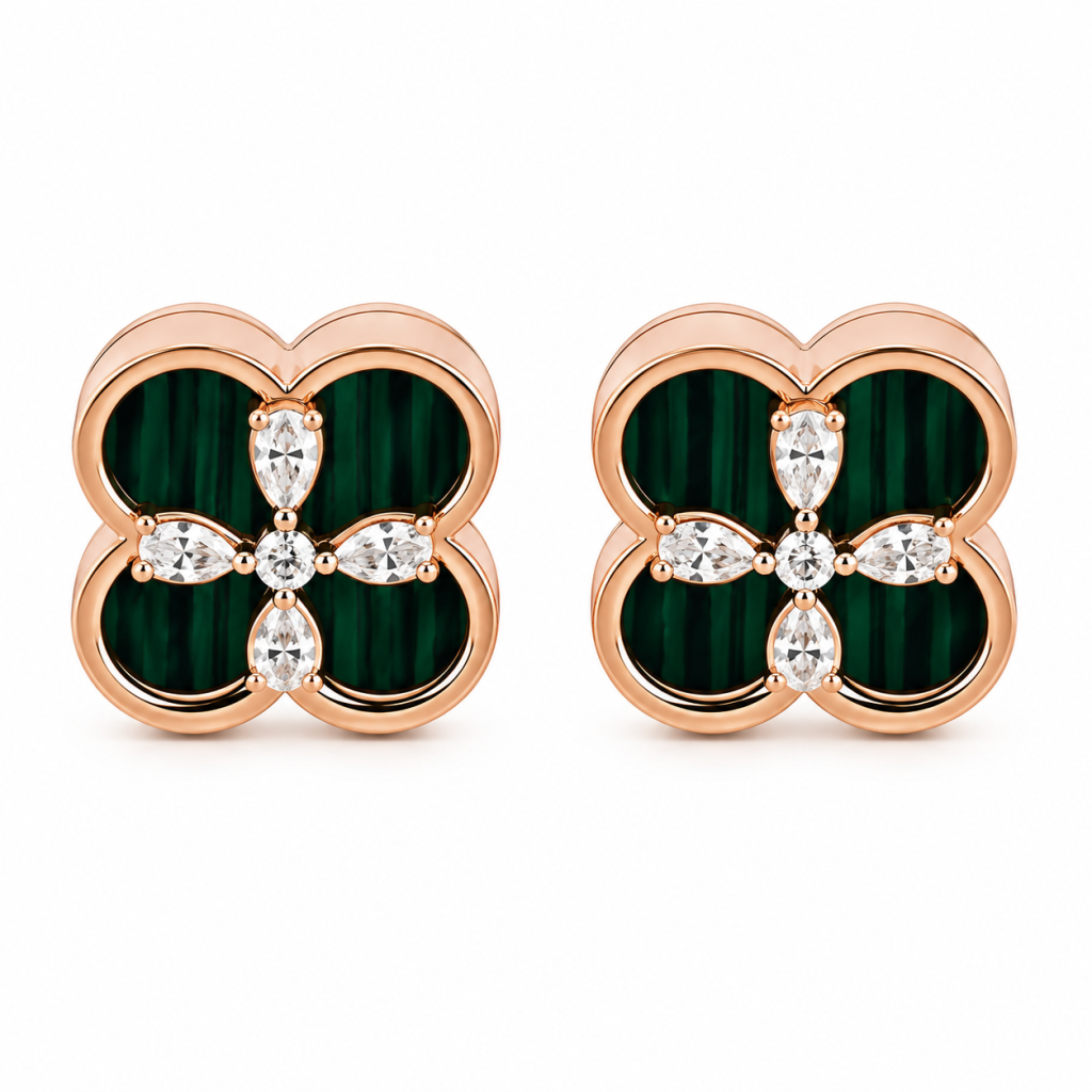 Emerald Clover Radiance Pendant & Stud Set — View 2